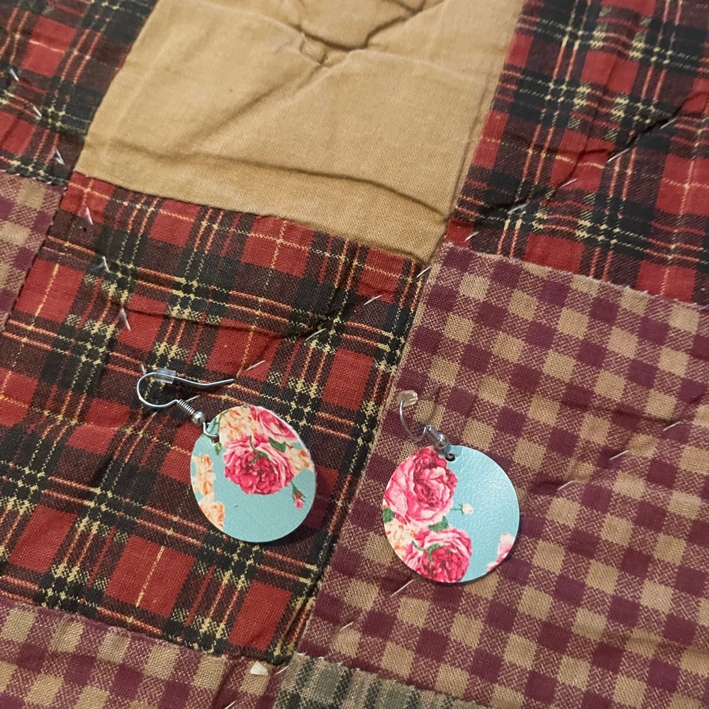 Vinyl earrings